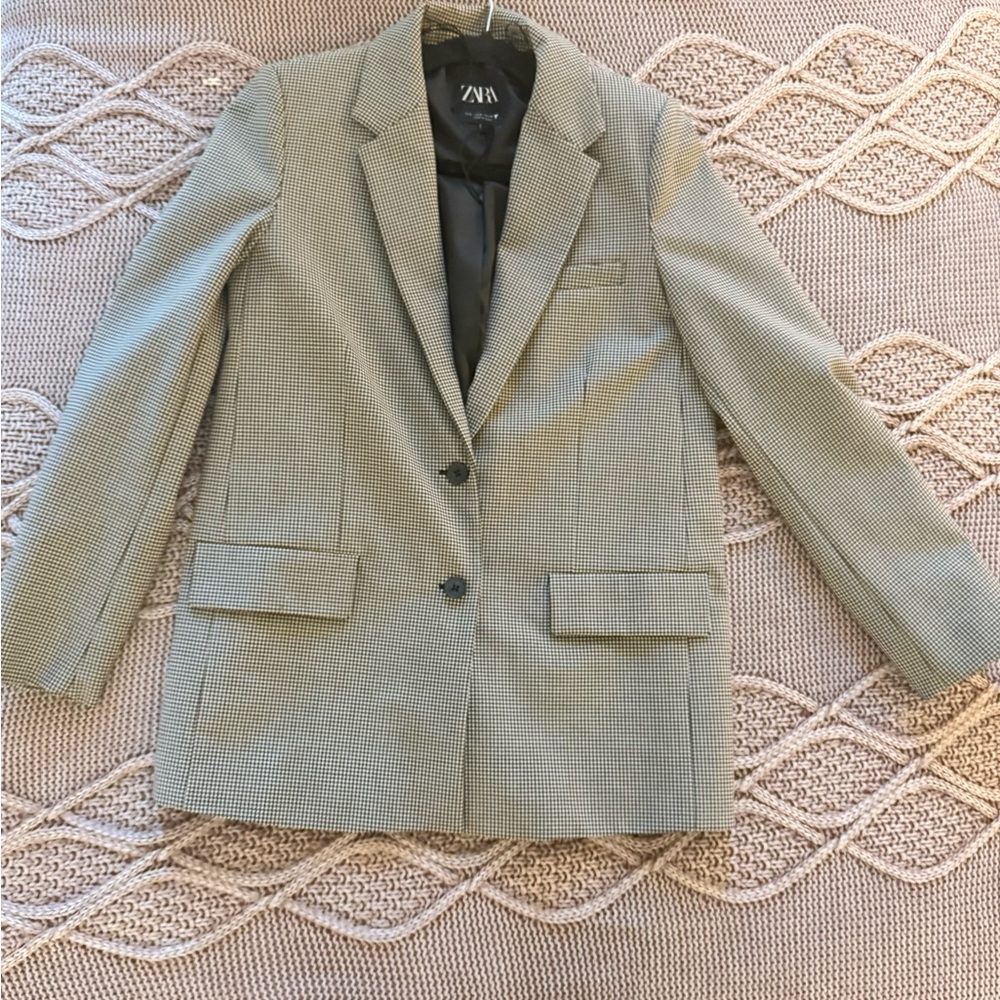 Zara Checkered Gray Blazer